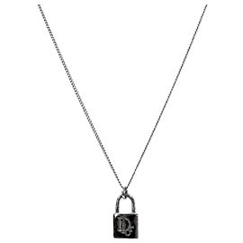 Dior Collana Oblique Lock Argento Argento