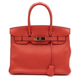 Hermès Bolsa Tote Birkin em couro Togo Rose com zíper e ferragens douradas Rosa