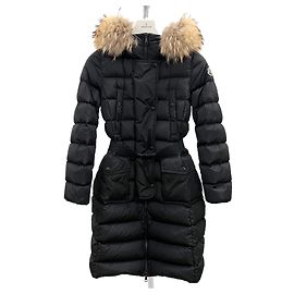 Moncler Chloe Long Down Jacket Logo Black Size Black