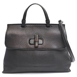 Gucci Borsa Tote e Borsa a Spalla in Bambù per il Quotidiano Nero