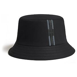 Hermès Stripe Bucket Hat Schwarz
