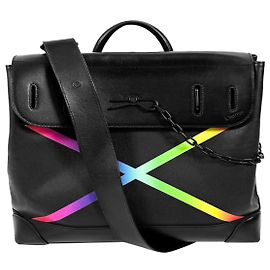 Louis Vuitton Borsa Tote Virgil Abloh Taiga Rainbow Steamer Nero