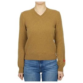Comme Des Garcons Mini Red Wappen Strickmode für Damen AZ Orange