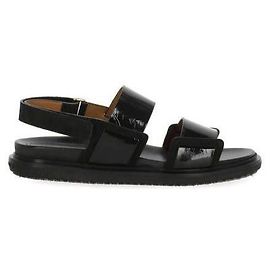 Marni Leather Double Strap Sandals Black