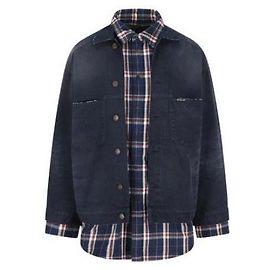Balenciaga Patchwork-Hemdjacke Blau