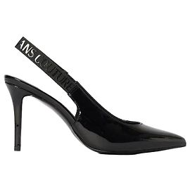 Versace Escarpins slingback avec logo Scarlet Noir