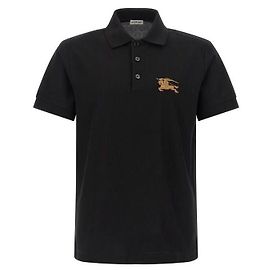 Burberry Metallisches EKD Baumwoll-Poloshirt Schwarz