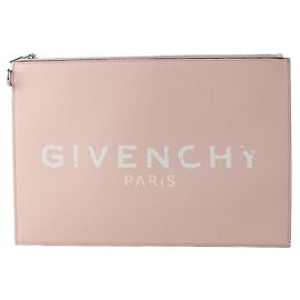 Givenchy Pochette en cuir rose avec logo vintage Rose