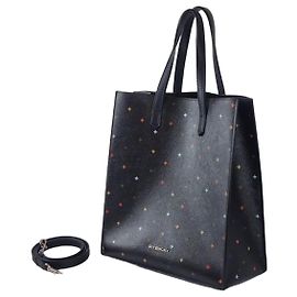 Givenchy Saffiano Leather Vertical Tote Shoulder Bag Silvery