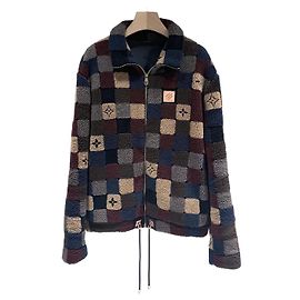 Louis Vuitton Damier Fleece Bomber Jacket A+/XL Multiple colors