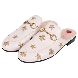 Gucci Mocassini White Bee con morsetto Bianco