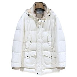 Brunello Cucinelli Chaqueta acolchada con capucha de corduroy de tafetán Blanco