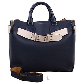 Burberry Borsa a tracolla media in pelle blu navy Blu