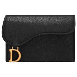 Dior Saddle Flap Card Wallet Black