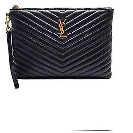 Saint Laurent Monogram Clutch New Medium Black