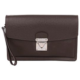 Louis Vuitton Clutch con tracolla Taiga Bellaia Marrone