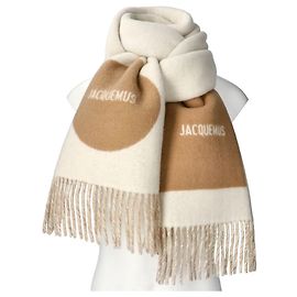 Jacquemus Cachecol de jacquard com logótipo Laranja