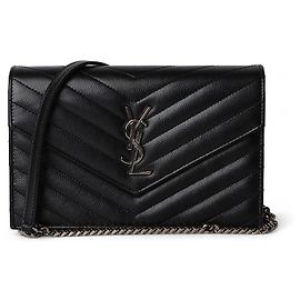 Saint Laurent Borsa a tracolla WOC con catena a bustina Nero
