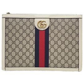 Gucci Pochette Portfolio GG Supreme White Ophidia Blanc