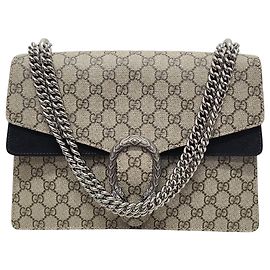 Gucci GG Supreme Canvas Dionysus Chain Shoulder Bag Medium Black