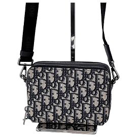 Dior Pochete transversal com zíper em jacquard Oblique Multicor