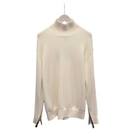 Louis Vuitton Maille en cachemire blanche à manches ouvertes Blanc