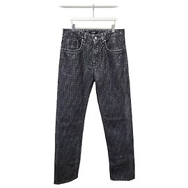 Fendi Blaue Blue FF Monogramm Denim-Hose Blau