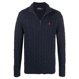 Ralph Lauren Half-Zip mit Pony-Logo-Stickerei Blau