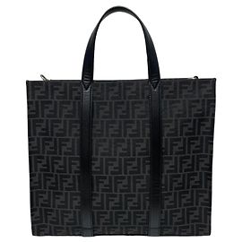 Fendi Borsa Shopper e Borsa a Spalla FF Jacquard Nero