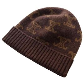 Céline Gorro de lã Monogram Preto