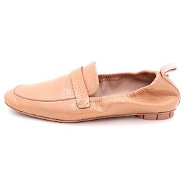 Mocassins flats de verniz com tiras Salvatore Ferragamo Marrom