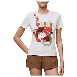 Hermès Camiseta micro estampada para mulher Branco