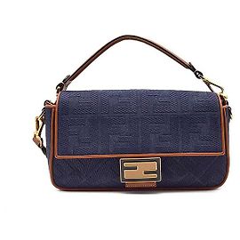 Fendi Bolsa Baguette em Denim Juka Azul