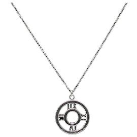 Tiffany & Co Colar com pingente Atlas Circle em prata de lei Prata