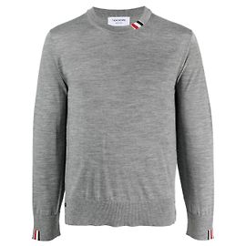 Thom Browne Three Stripes Tab Merino Wool Knit Gray Brown