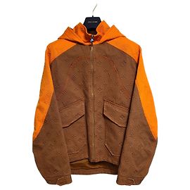 Louis Vuitton Monogram Denim Hooded Jacket Brown