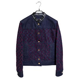 Louis Vuitton Women's Velvet Monogram Denim Jacket Blue