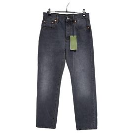 Gucci Women’s Crystal Square Denim Pants Brown