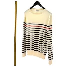 Moncler Gestreickter Strick Ivory Weiß