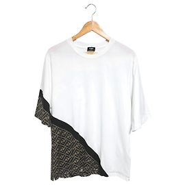 Fendi Diagonal Short Sleeve T-Shirt Brown