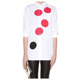 Marni Camisa oversized de algodão com estampa de bolinhas vermelhas Vermelho