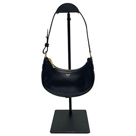 Céline Mini bolsa hobo e bolsa de ombro Ava em couro de vitelo liso preto Preto