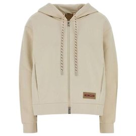 Moncler Kapuzenpullover mit Reißverschluss aus Baumwolle Weiß