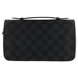 Louis Vuitton Damier Graphite Canvas Zippy XL Clutch Black