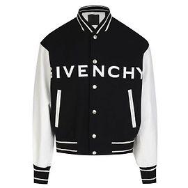 Givenchy Jaqueta bomber de couro Prata