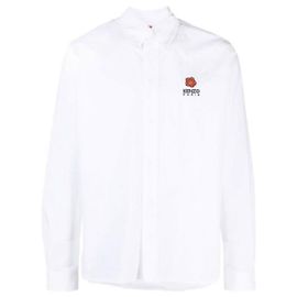 Kenzo Camicia in popeline con ricami floreali Boke Argento