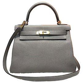 Hermès Kelly en Stitch Gray Meyer Gold Marron