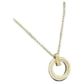 Tiffany & Co Colar com pingente de círculo em ouro amarelo e pavé de diamantes Tiffany Amarelo