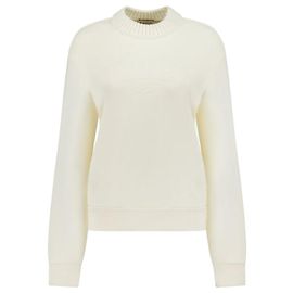 Moncler Moletom de algodão com logotipo bordado Branco