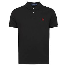 Ralph Lauren Kurzarm-Polo mit besticktem Logo Schwarz